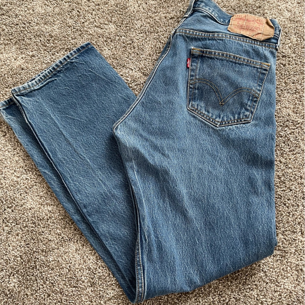 Levi's 501 Straight Leg Button Fly Jeans Men's 35x36